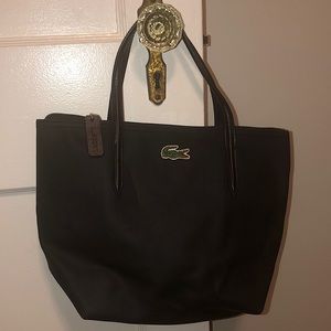 Lacoste Mini Black Leather Tote!